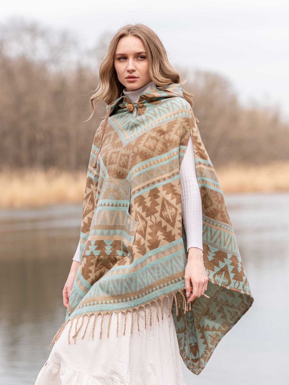 пончо женское