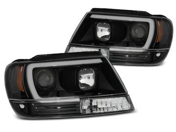 Передние фары Tube Light для Jeep Grand Cherokee WJ (99-05) Black
