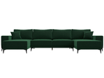Диван П-образный Льюес, Зеленый, Велюр, 122411