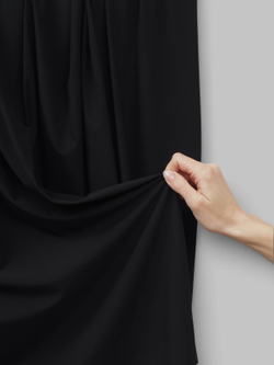 Микрофибра бельевая в рубчик матовая эластичная черная