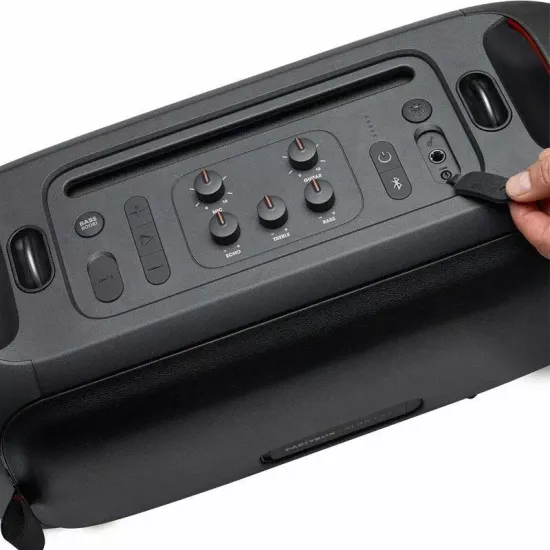 Портативная акустика JBL PartyBox On-The-Go, 100 Вт, черный ( 2 микрофона)