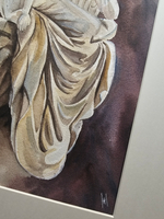 Картина авторская акварельная в паспарту 30х40 см на стену для интерьера "Ангел ночи"