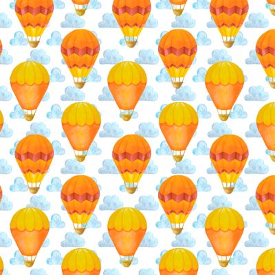 Оранжевые воздушные шары. Детский паттерн
