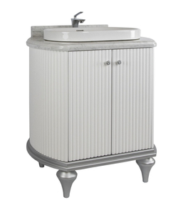 Тумба RIVOLI 100 арт.TS-RI910-C-W/SD Белый/Цоколь с ножками серебро