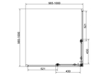 Душевой уголок Слим 8мм (Slim 8mm) Vincea VSS-4SL100CLGM, 1000*1000, вороненая сталь, стекло прозрачное