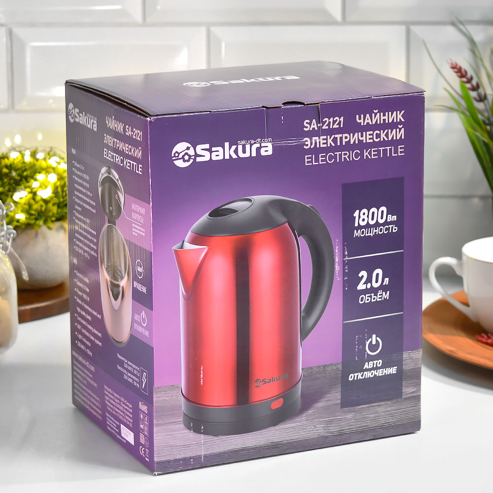 Чайник электрический 2л Sakura SA-2121BK, черный