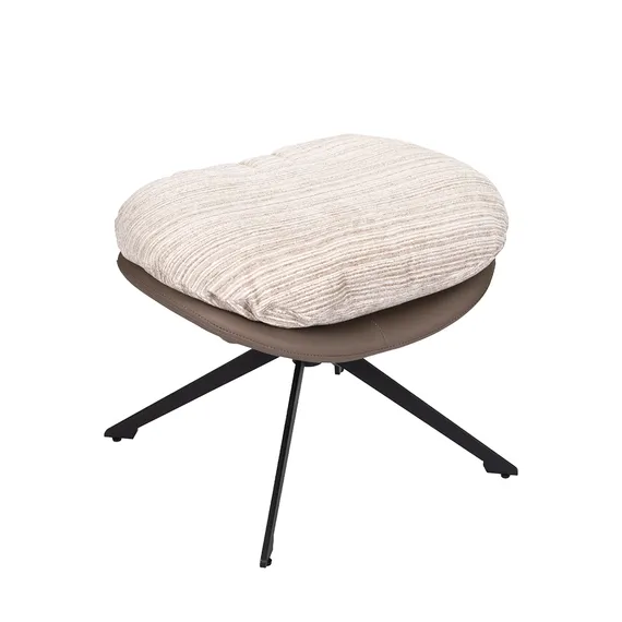 Оттоманка BLISS серый, экокожа, шенилл