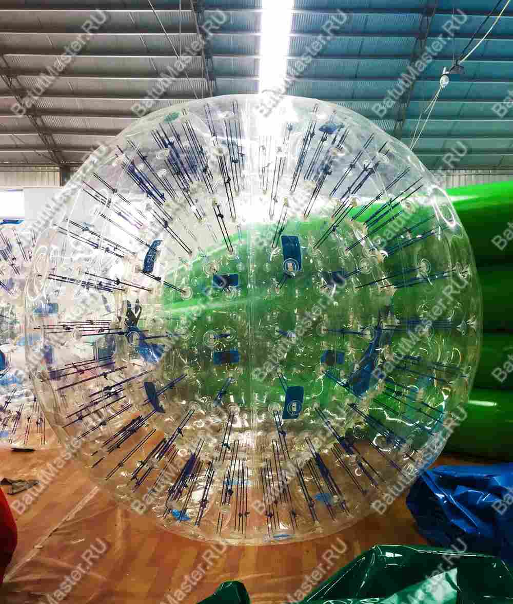 Зорб ПВХ"Капля", с цветными стропами, диаметр 3 м