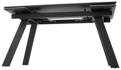 Стол МОРИС-2 140 БЕЛЫЙ МРАМОР АКТИВНЫЙ , керамика / Черный каркас, М-City