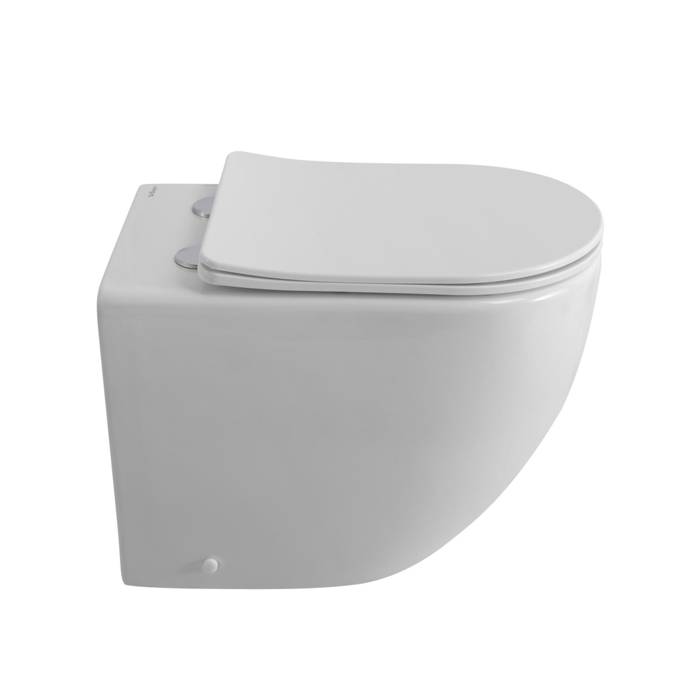 Приставной унитаз BelBagno SFERA-TOR BB2141CB-TOR/SC безободковый с сиденьем и смывом TORNADO