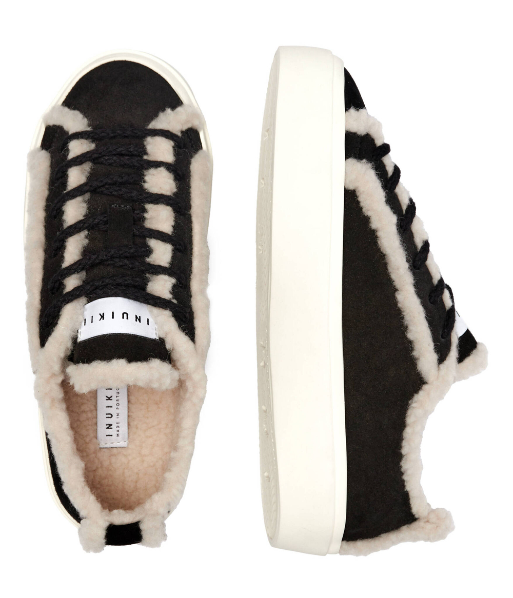 Кожаные кроссовки Shearling INUIKII - черный(35202-055)