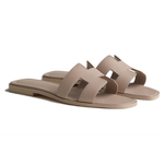 Hermes Calfskin Fashion Sandals Women's Beige, H202230Z B3