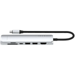 SATECHI 7-in-1 USB-C Slim Multiport Adapter with Ethernet (Silver)