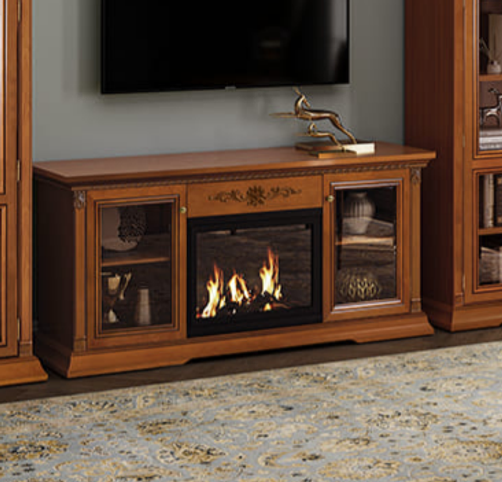 ЛОРЕНЦО Тумба для телерадиоаппаратуры 1600 с камином