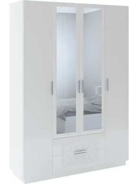 Шкаф для одежды распашной с зеркалом и полками 160х51х222 см