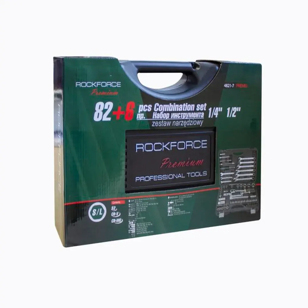Набор инструментов 82+6пр. 1/4'',1/2''(сорв.гр.) RockForce##Rock FORCE RF-4821-7 Premium