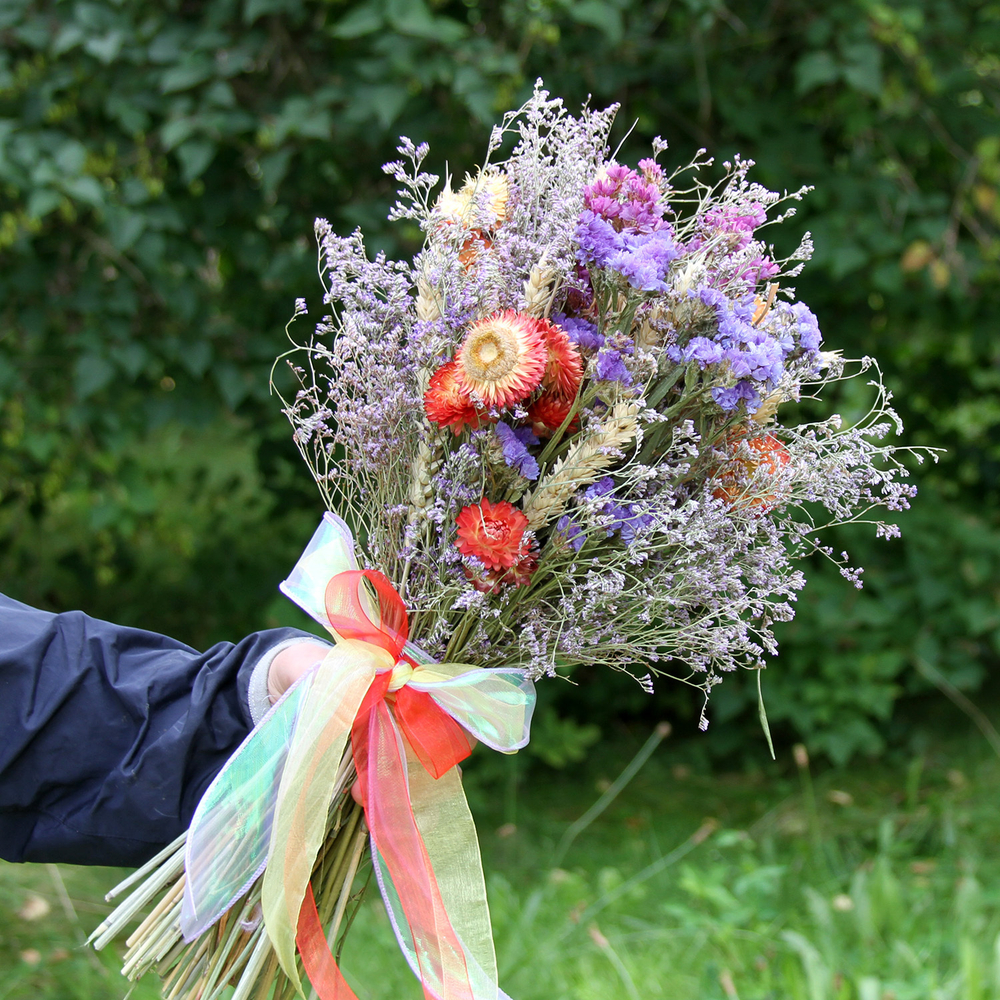 Букет сухоцветов - Уходящие лето 45х28 см