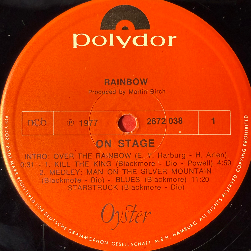 Rainbow ‎– On Stage 2LP (Скандинавия 1977г.)