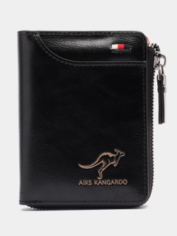 Кошелек мужской кожаный портмоне, бумажник, черный