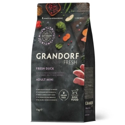 Grandorf fresh dog adult mini duck&sweet potato сухой беззерновой корм с живыми пробиотиками для взрослых собак мелких пород с уткой и бататом - 1 кг