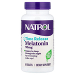 Natrol, мелатонин, медленное высвобождение, 10 мг, 60 таблеток