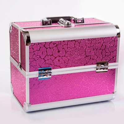 Бьюти кейс розовый алюминевый