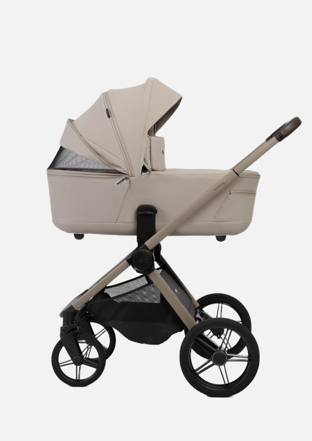 Peppy Коляска детская Monaco thermo 2 в 1 Latte (бежевый), рама серо-коричневая
