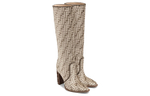 FENDI Cut Knee High Boots 11cm Women"s Greige