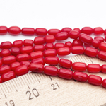 Коралл тонированный бусины, размер около 6*3,5 мм, цена за отрезок 19 см (1/2 нити)