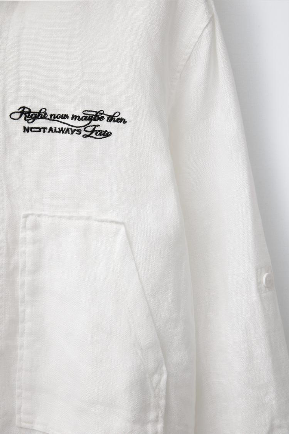 ZARA ЛЬНЯНАЯ КУРТА-РУБАШКА С КАПЮШОНОМ, ЭКРЮ