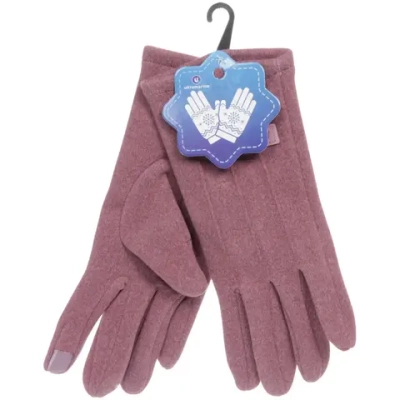 Перчатки женские с утеплителем «MINAKU», цвет красно коричневый, размер 23*8,5см, (пакет с подвесом)