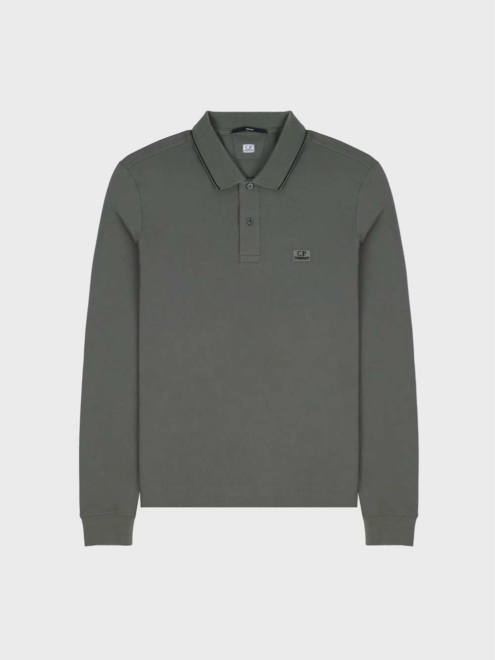 Поло с длинным рукавом C.P. Company Stretch Piquet Slim Line Dark Green