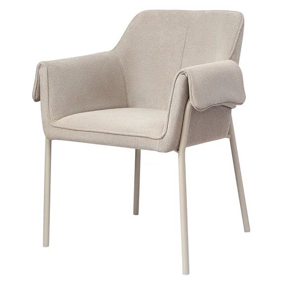 Стул-кресло Luras бежевый шенилл, бежевые ножки