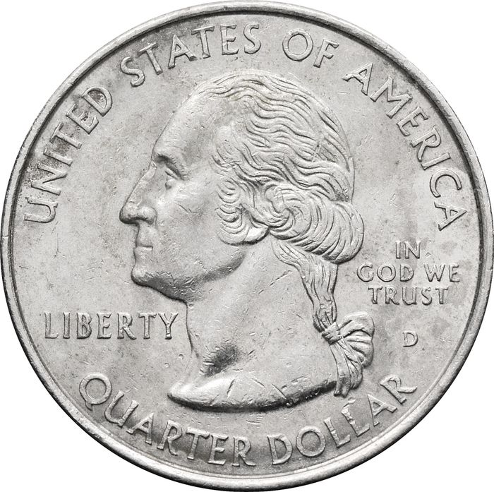 25 центов (1/4 доллара, квотер) 1999 США «Штат Делавэр» (D) VF-XF