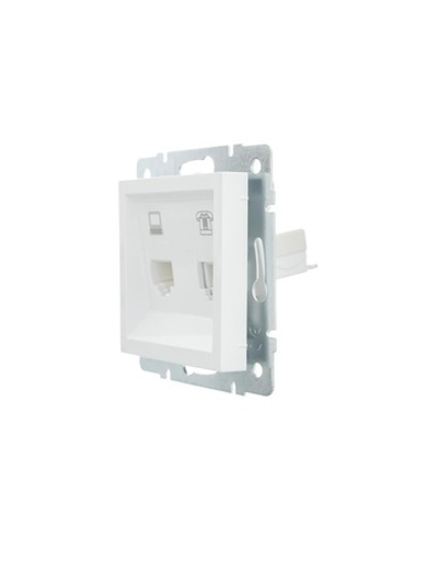 Розетка компьютерная + телефонная 1-м СП Vesna механизм бел. LEZARD 742-0288-143