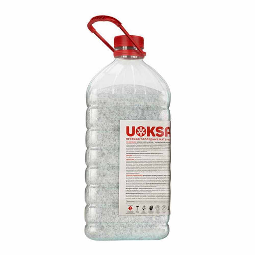 Реагент противогололёдный 5 кг, UOKSA "Актив", до -30 °C, хлорид кальция + минеральная соль, ПЭТ