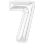 Шар фольгированный Цифра 7 101 см (Белый)