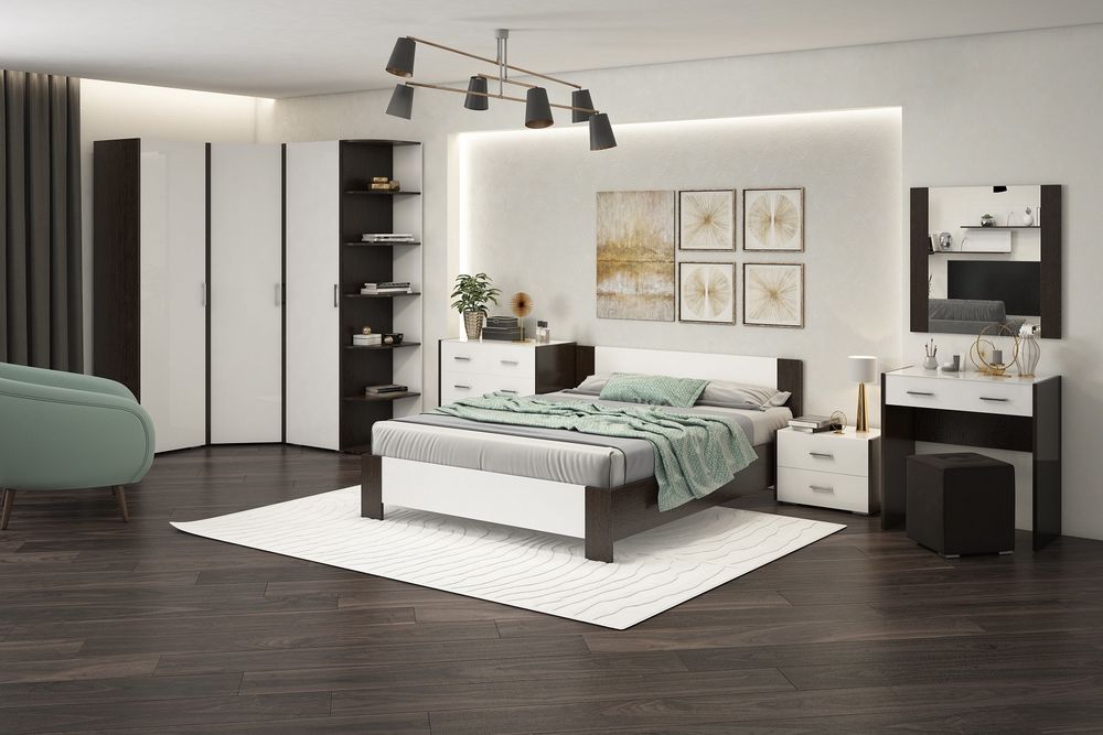 Спальный гарнитур "Камея" (Венге/Белый глянец), Мелодия сна