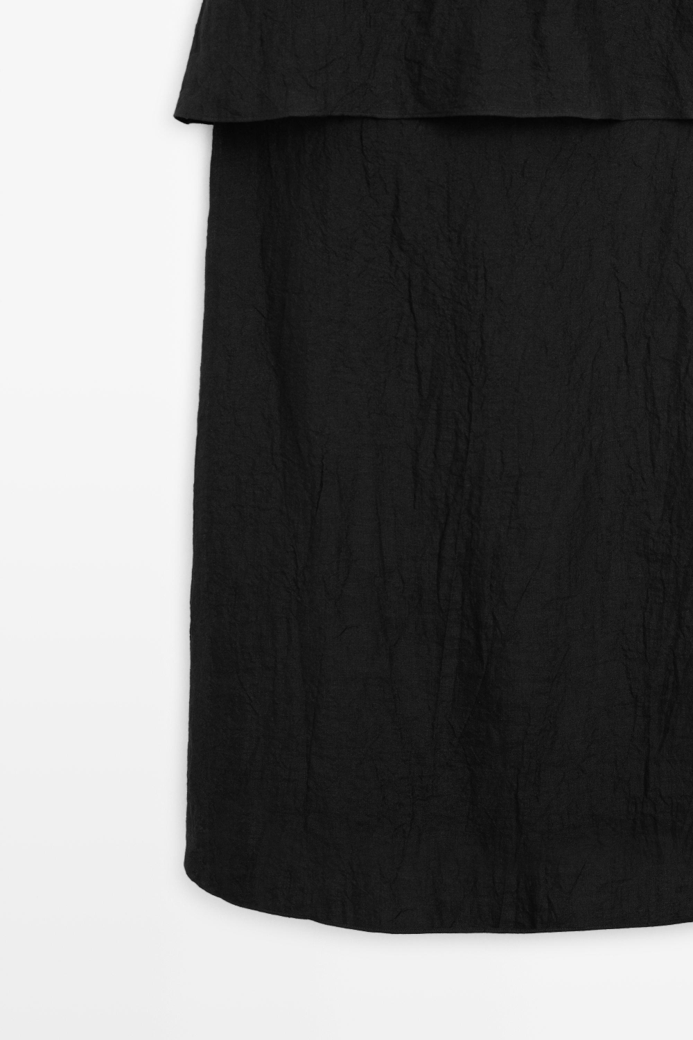 Massimo Dutti Струящееся платье на бретельках из 100% льна, черный