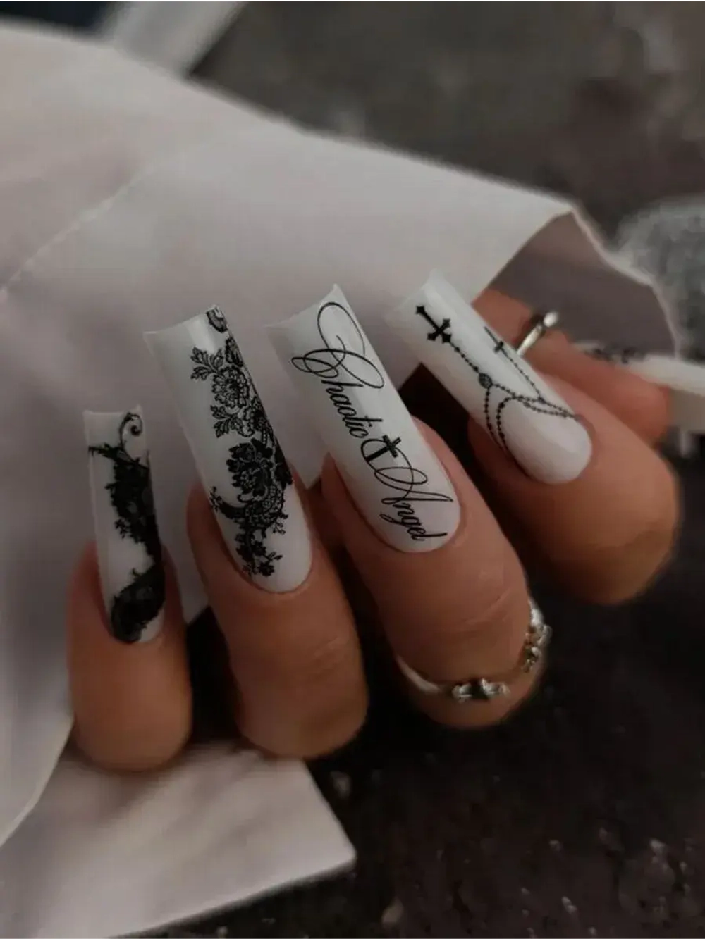 Lucky Rose Слайдеры наклейки для длинных ногтей 398