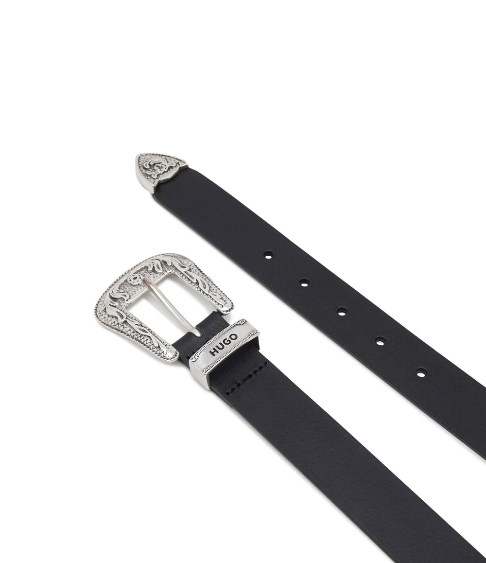 Кожаный ремень Gunner HUGO - черный(50512770)