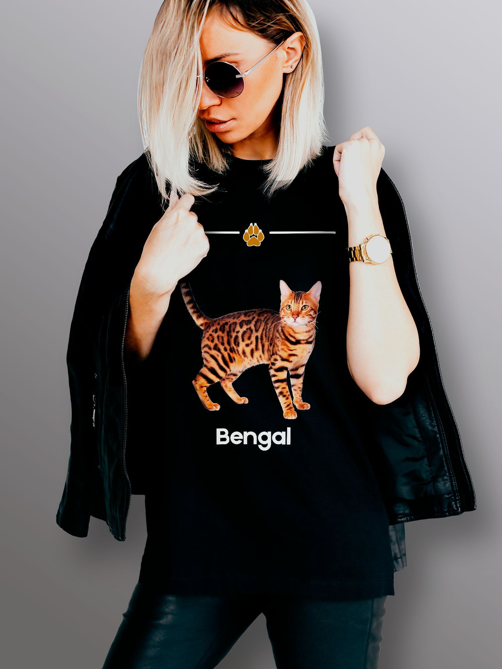 Футболка бенгальская кошка