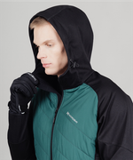 Куртка разминочная NORDSKI HYBRID HOOD Black/Alpine Green, мужская, NSM850430