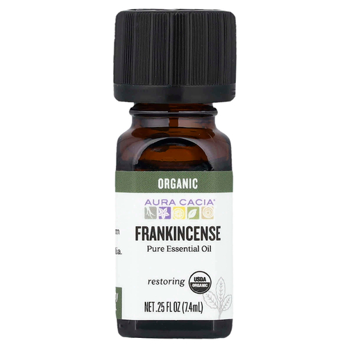 Aura Cacia, чистое эфирное масло, органический ладан, 7,4 мл (0,25 жидк. унции)