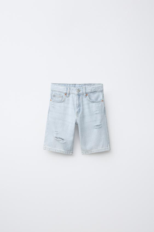 ZARA ДЖИНСОВЫЕ ШОРТЫ, ГОЛУБОЙ