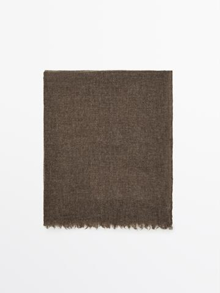 Massimo Dutti Шарф из 100% кашемира, кротово-коричневый
