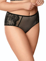 Трусики-слипы с широкими кружевными вставками (Размер: M) (Цвет: кремовый)