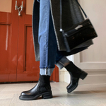 XIAOAJUE Cow Leather Ankle Boots 6cm Women"s