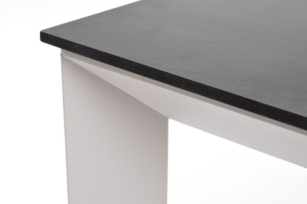 "Венето" обеденный стол из HPL 90х90см, цвет "серый гранит", каркас белый