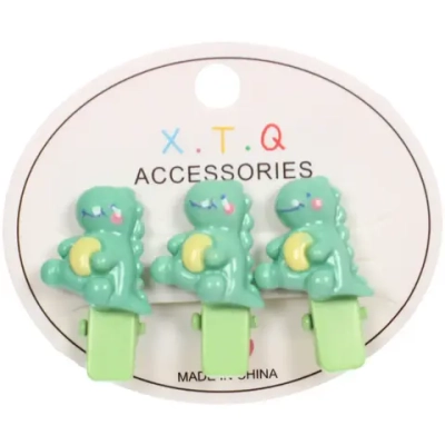 Зажимы для волос детские 3шт «РОЗОВОЕ ОБЛАКО», дракошки, 2.5см (блистер и пакет с подвесом)